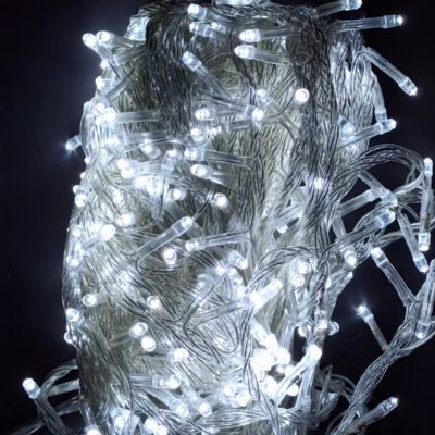 400 Luces lineal 28m blanco musical cable transparente