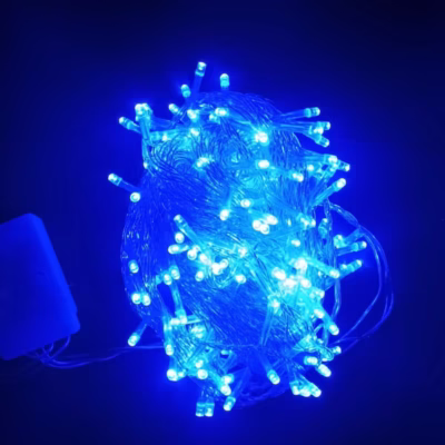 200 Luces lineal 14m azul musical cable transparente