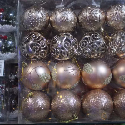 Set de esferas navideñas 6cm x16 cobre