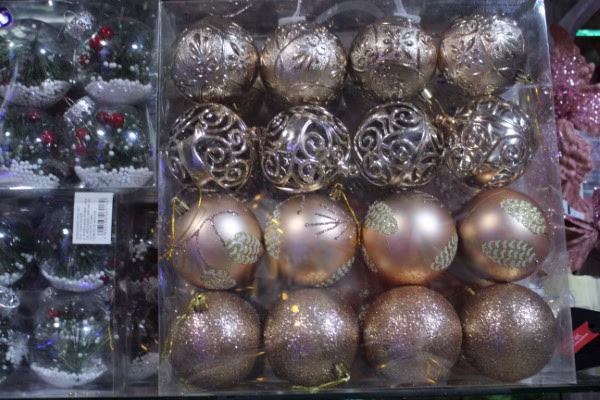 Set de esferas navideñas 6cm x16 cobre