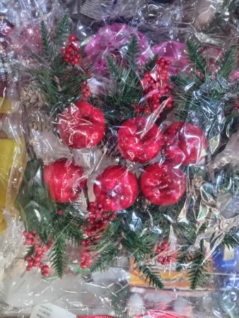 Espiga de piña, manzana y cerezas grande x6