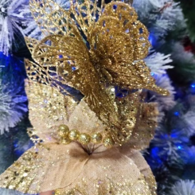 Espiga mariposa escarchado con flor dorado