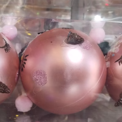 Bolas x3 10cm diseño audífono rosado