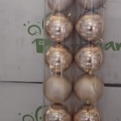 Esferas en tubo x12 Champagne 7cm
