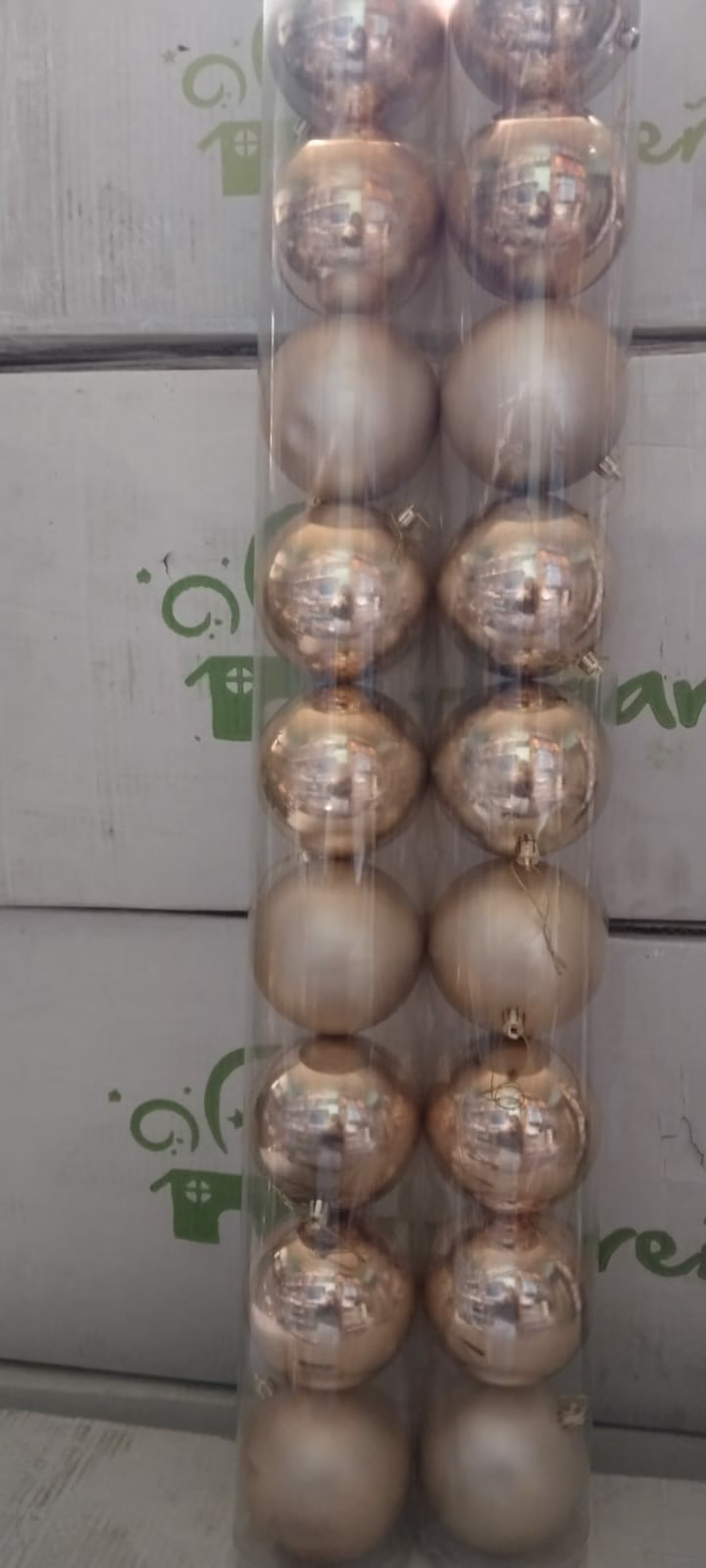 Esferas en tubo x12 Champagne 7cm