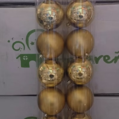 Esferas en tubo x12 Dorado 7cm