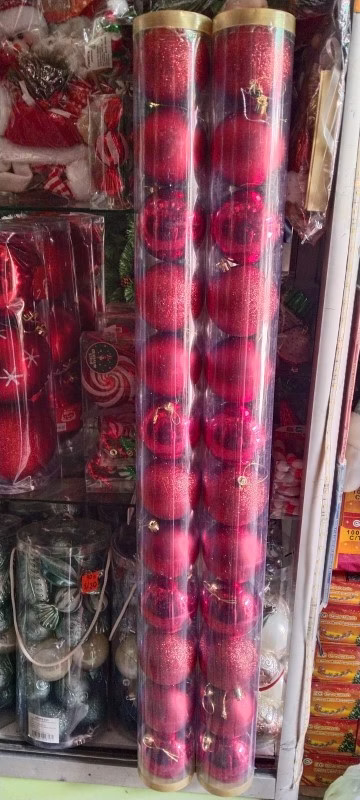 Esferas en tubo x12 Rojo 8cm
