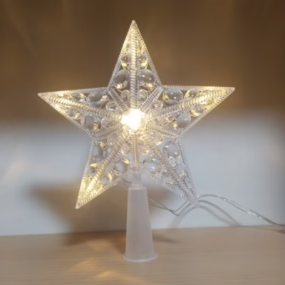 Estrella punta de árbol tipo joya ámbar
