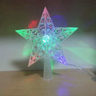 Estrella punta de árbol tipo joya multicolor
