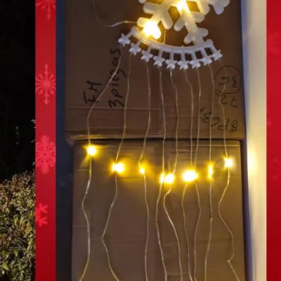 Figura con guirnalda tiras led Estrella ámbar