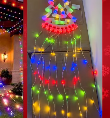 Figura con guirnalda tiras led Estrella Multicolor