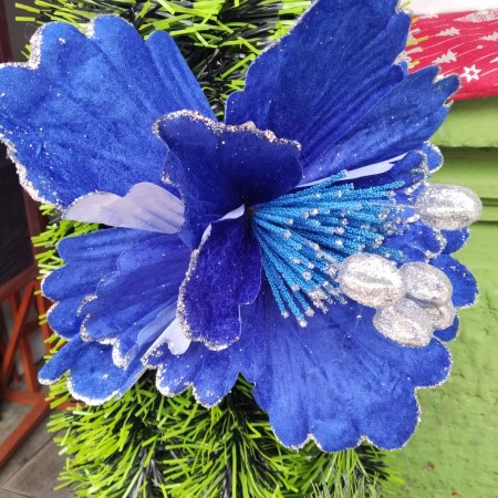 Flores escarchado súper grande azul