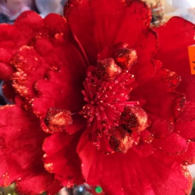 Flores escarchado súper grande rojo