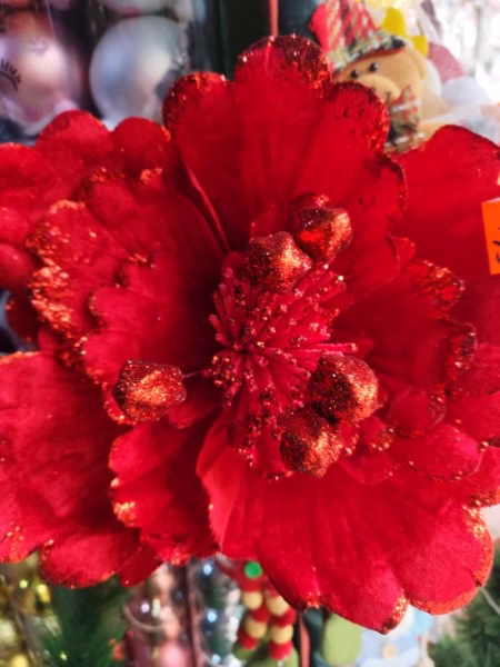 Flores escarchado súper grande rojo