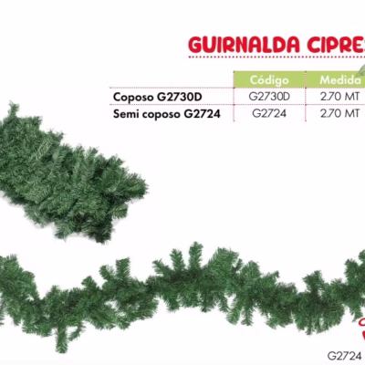 Guirnalda de ciprés semicoposo de 2.7m