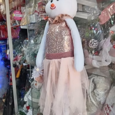 Patilarga muñeco de nieve rosado 2