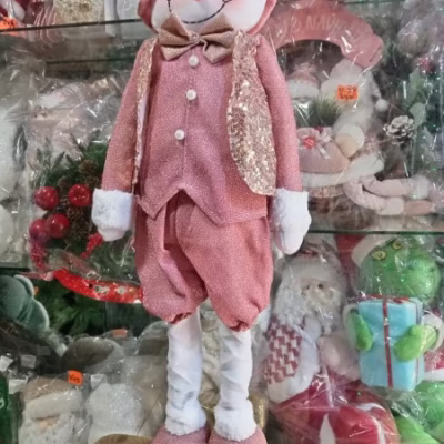 Patilarga muñeco de nieve rosado