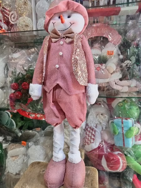 Patilarga muñeco de nieve rosado