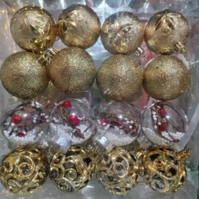 Set de esferas navideñas 6cm x16 dorado