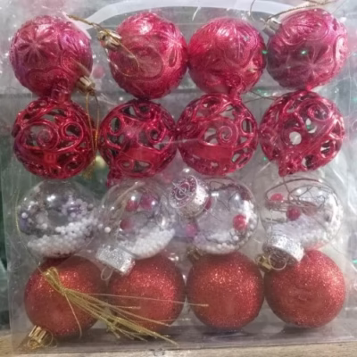 Set de esferas navideñas 6cm x16 rojo